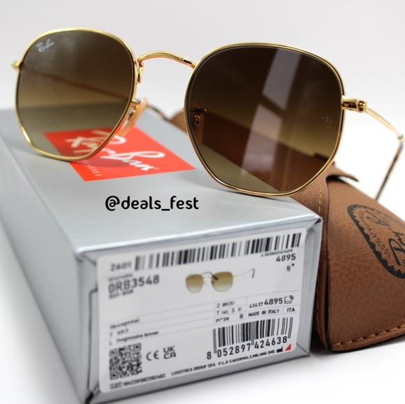 Model Display RayBan Hexagonal RB3548N Gradient Brown